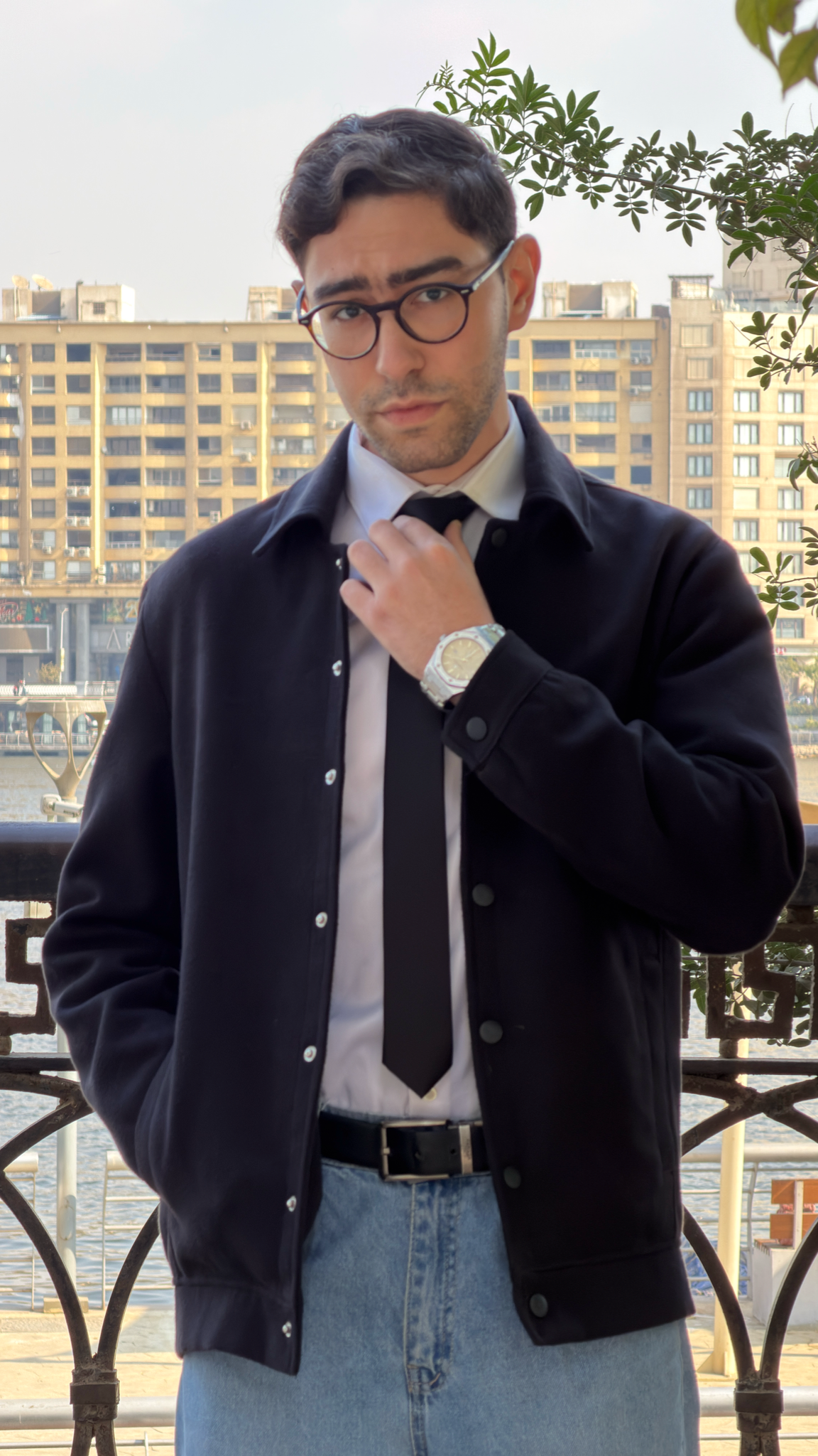 Aura black wool jacket